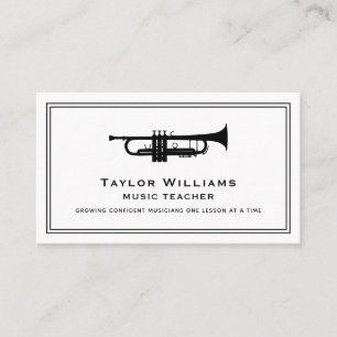 Tarjeta De Visita Trompetista Profesor de Música de Trompeta Músico 