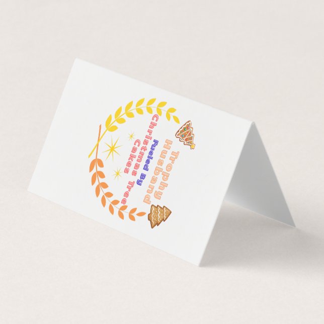 Tarjeta De Visita Trophy Husband Fueled by Christmas Tree Cakes (Anverso)