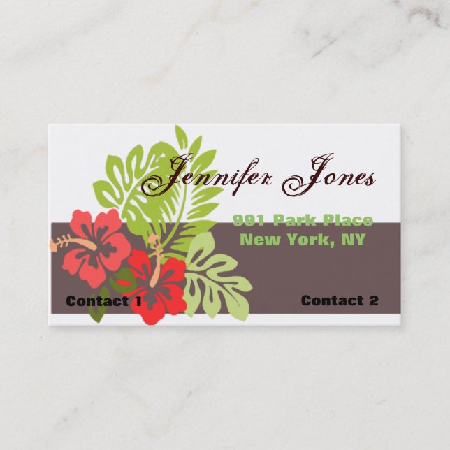 Tarjeta de visita tropical (Anverso)