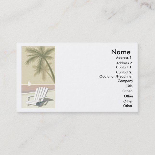 Tarjeta de visita Tropical Beach (Anverso)