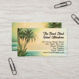 Tarjeta De Visita Tropical Beach Vacation Island Sun Travel