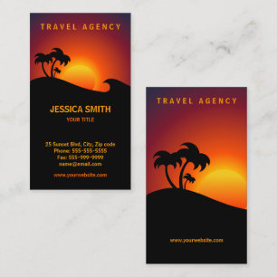Tarjeta de visita tropical de la isla de la