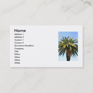 Tarjeta de visita tropical de la palmera