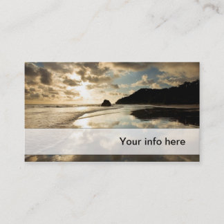 Tarjeta de visita tropical de la puesta del sol