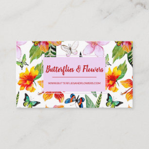 Tarjeta de visita tropical de las flores y de las