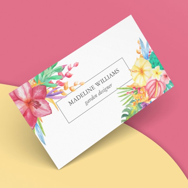 Tarjeta de visita Tropical Floral Garden (Subido por el creador)