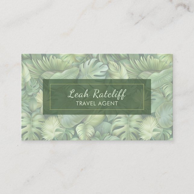 Tarjeta De Visita Tropical Leaves Business Card (Anverso)