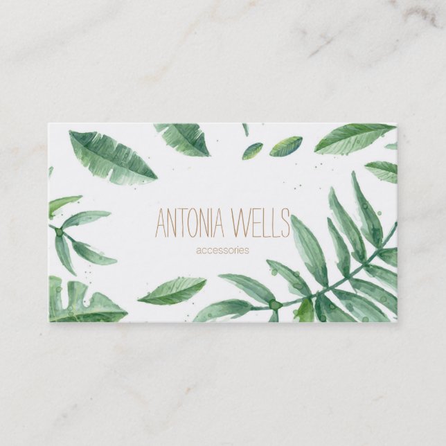 Tarjeta De Visita Tropical minimal business card (Anverso)