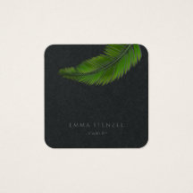 Tarjeta de visita Tropical Palm Leaf Simplicity Sq