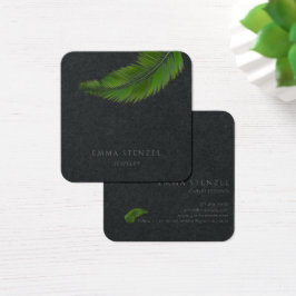 Tarjeta de visita Tropical Palm Leaf Simplicity Sq