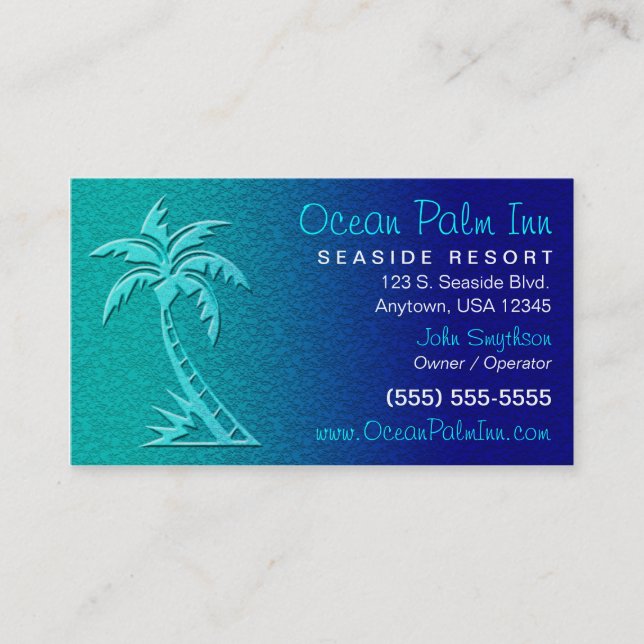 Tarjeta de visita tropical / palma (Anverso)