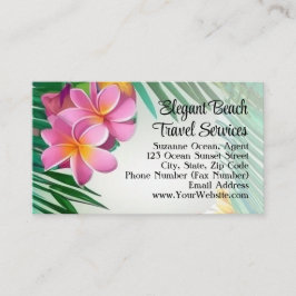 Tarjeta De Visita Tropical Plumeria Flower Spa Beach Travel