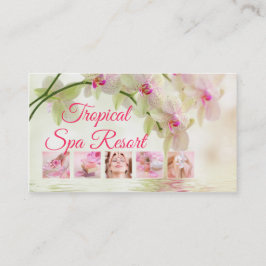Tarjeta De Visita Tropical Spa Resort Creamy Business Card