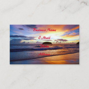 Tarjeta De Visita Tropical Sunset Beach Shore