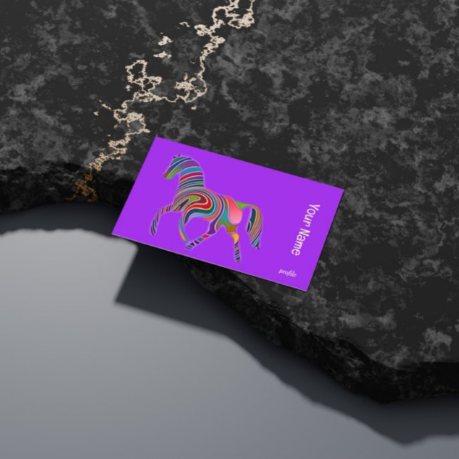 Tarjeta De Visita trote de caballo arcoiris abstracto (Subido por el creador)