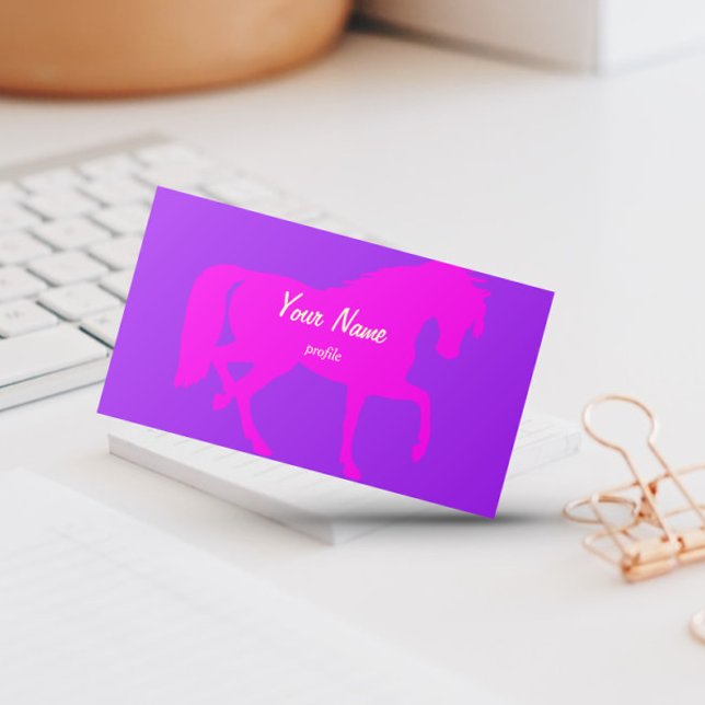 Tarjeta De Visita trote de caballo rosa neón (Subido por el creador)