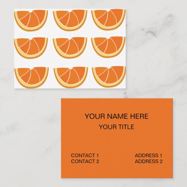 Tarjeta De Visita Trozo de fruta naranja (Anverso / Reverso)