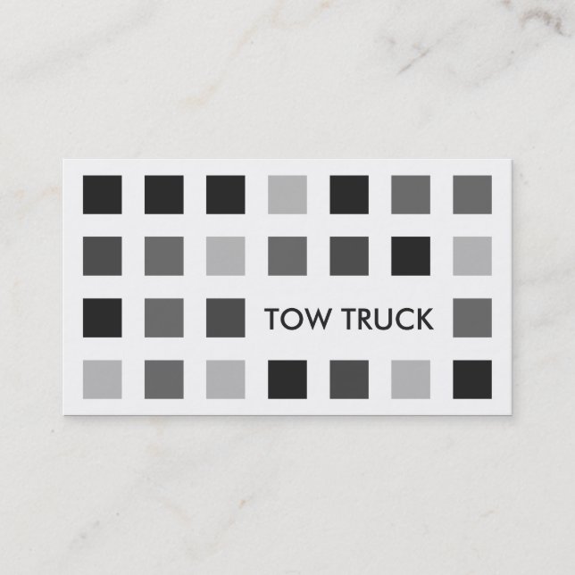 Tarjeta De Visita TRUCK DE TOW (cuadrados mod) (Anverso)