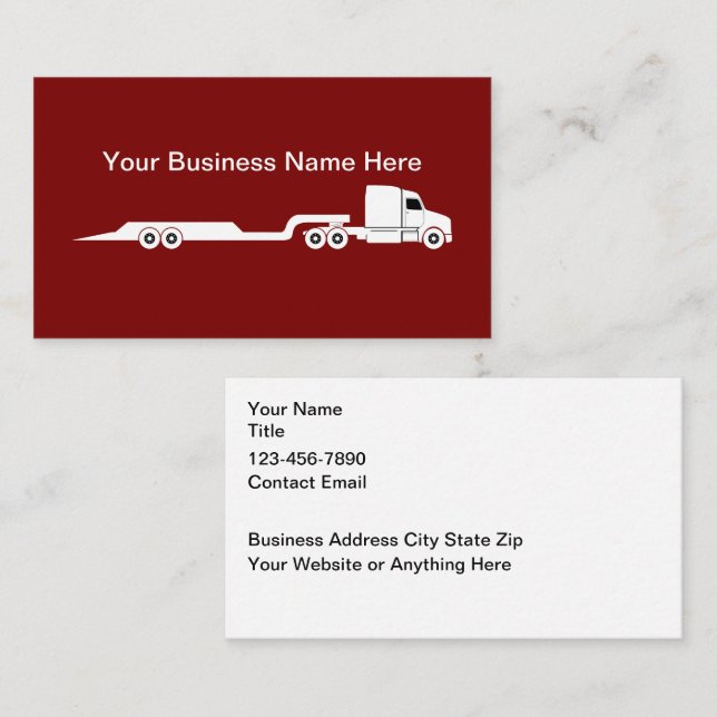 Tarjeta De Visita Trucking And Freight Courier Business Cards (Anverso / Reverso)