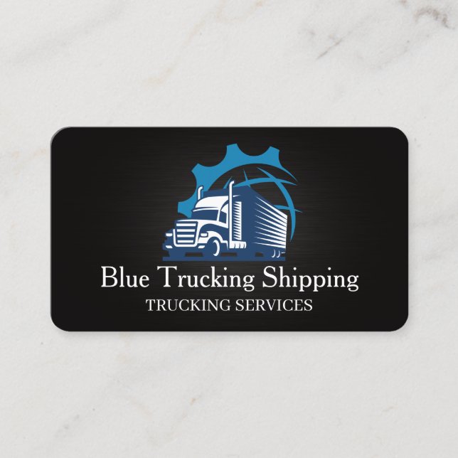 Tarjeta De Visita Trucking Shipping Corporate Global Logo (Anverso)
