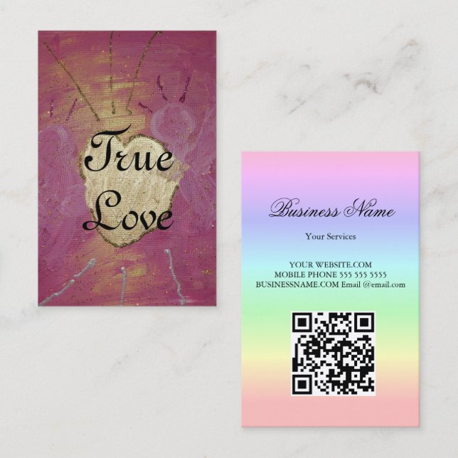 Tarjeta De Visita True Love Angel QR-Code (Anverso / Reverso)