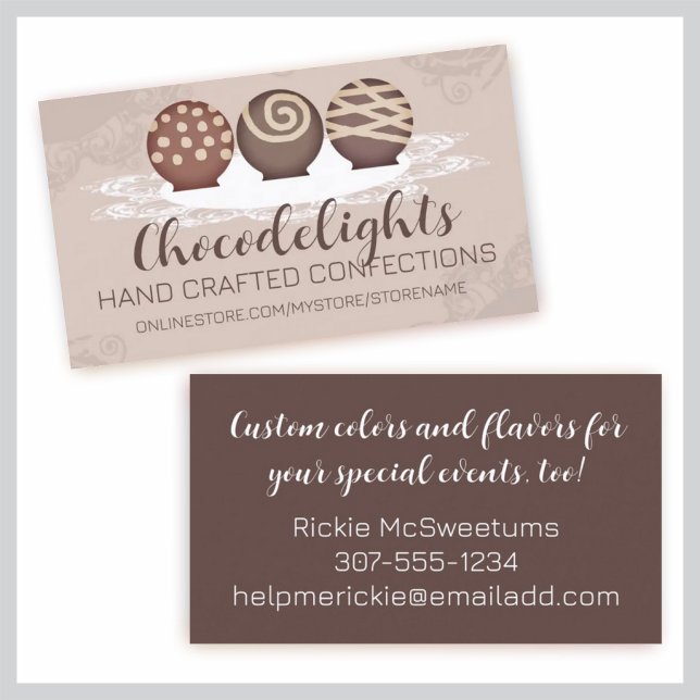 Tarjeta De Visita trufas dulces de chocolate dulces confecciones (Subido por el creador)