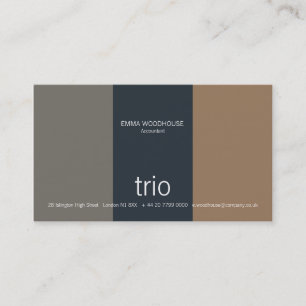 Tarjeta De Visita Trullo del trío, gris y marrón claro