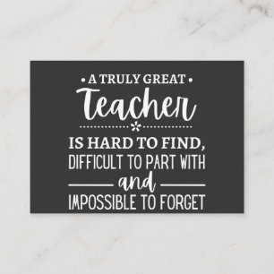 Tarjeta De Visita Truly Great Teacher