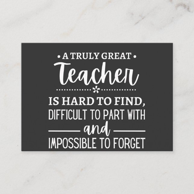 Tarjeta De Visita Truly Great Teacher (Anverso)