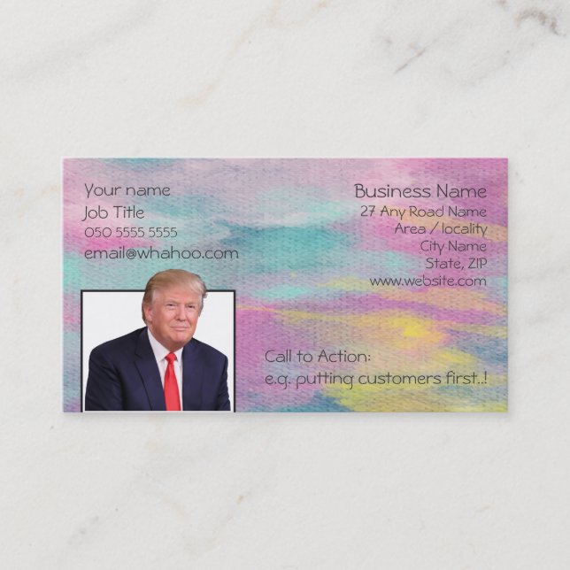 Tarjeta De Visita Trump Watercolor (Anverso)