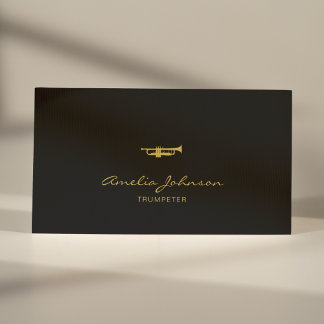 Tarjeta De Visita Trumpet Profesional Brass Teacher Gold&Black