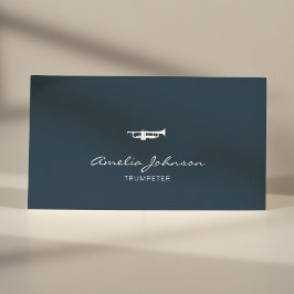 Tarjeta De Visita Trumpet Professional Brass Teacher Navy Blue