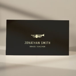 Tarjeta De Visita Trumpet Professional Music Teacher Black&White