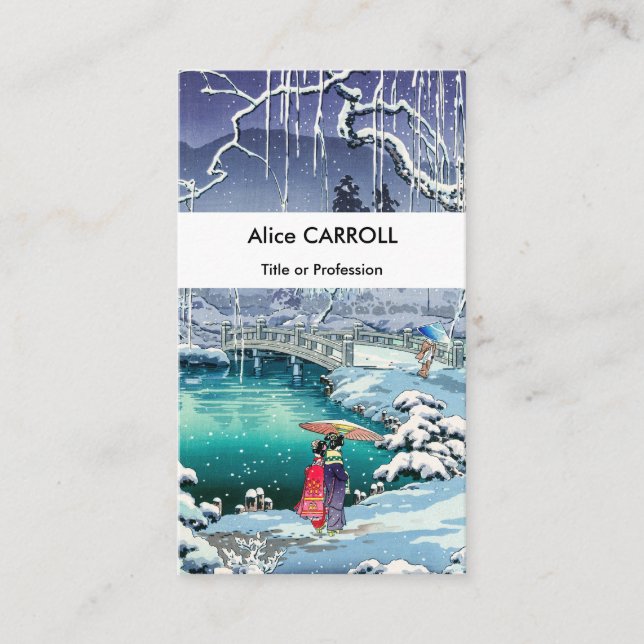 Tarjeta De Visita Tsuchiya Koitsu - Maruyama de nieve de primavera - (Anverso)