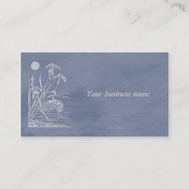 Tarjeta De Visita tsuru e irises (Anverso)