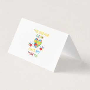 Tarjeta De Visita Tu auténtico autismo de colores