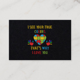 Tarjeta De Visita Tu auténtico autismo de colores
