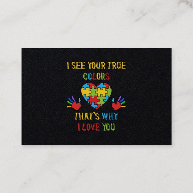 Tarjeta De Visita Tu auténtico autismo de colores (Anverso)