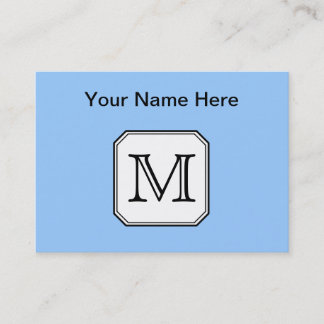 Tarjeta De Visita Tu carta. Personalizado Monograma. Blanco negro az