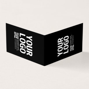 Tarjeta De Visita Tu logo con código QR editable y texto
