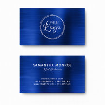 Tu logotipo aquí Faux Royal Navy Azul Ombre Foil