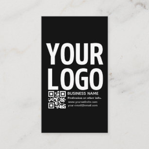 Tarjeta De Visita Tu logotipo con código QR editable y texto