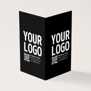 Tarjeta De Visita Tu logotipo con código QR editable y texto