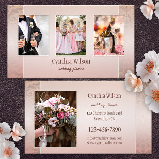 Tarjeta De Visita Tu Planificador de Bodas Clásico Elegante de Fotos