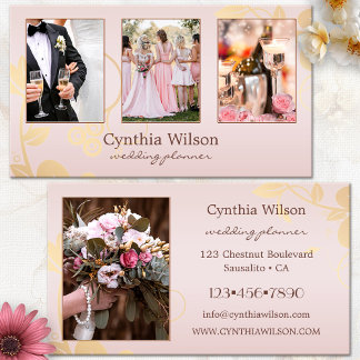 Tarjeta De Visita Tu Planificador de Bodas de Fotos Blush Oro