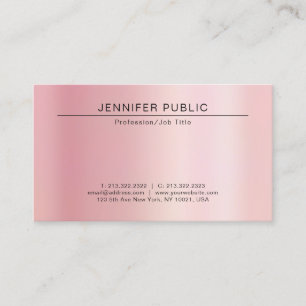 Tarjeta De Visita Tu Texto Personalizado Plantilla Moderno Chic Rosa