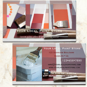 Tarjeta De Visita Tu tienda de pintura de 4 fotos Decoración del hog