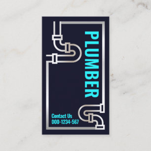 Tarjeta De Visita Tuberías de agua de plata retro impresionante