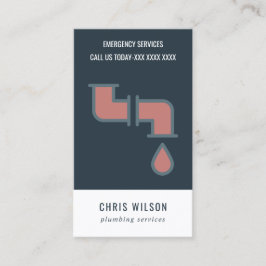 TARJETA DE VISITA TUBERÍAS DE SERVICIO TERRACOTTA NAVY PLUMBER