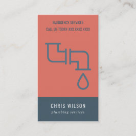 TARJETA DE VISITA TUBERÍAS DE SERVICIO TOMOTO RED NAVY PLUMBER